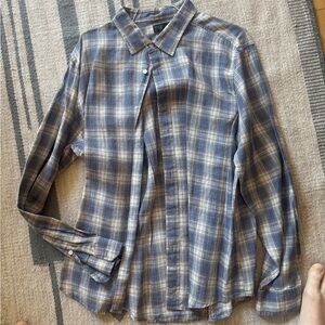 Men's Blue Plaid Shirt